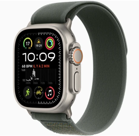 Apple Watch Ultra (2022) GPS + Cellular 49Mm Titane Naturel - Boucle Trail Vert