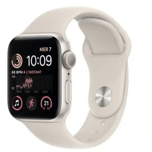 Apple Watch Series SE 2 (2022) GPS + Cellular 40 mm - Aluminium Lumière Stellaire - Bracelet sport Lumière Stellaire