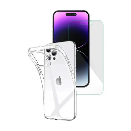 Pack 1 Housse Ultra Fine Tpu Transparente + 1 Glass 2.5D Apple iPhone 15 Pro Max - Neuf