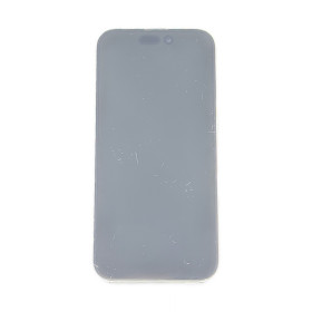 Foto de la pantalla sobreexpuesta para resaltar las imperfecciones